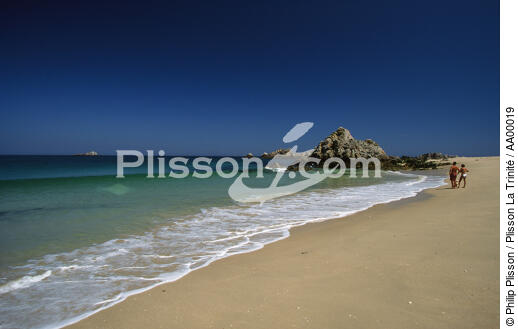 La grande plage de l'île d'Houat. - © Philip Plisson / Plisson La Trinité / AA00019 - Nos reportages photos - Morbihan