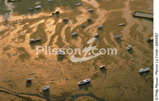 Bateaux posés sur le sable dans le bassin d'Arcachon. - © Philip Plisson / Plisson La Trinité / AA00087 - Photo Galleries - Various terms