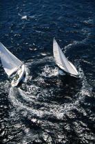 voiliers en circling durant la Kouros Cup. © Philip Plisson / Plisson La Trinité / AA00150 - Photo Galleries - Sailing boat