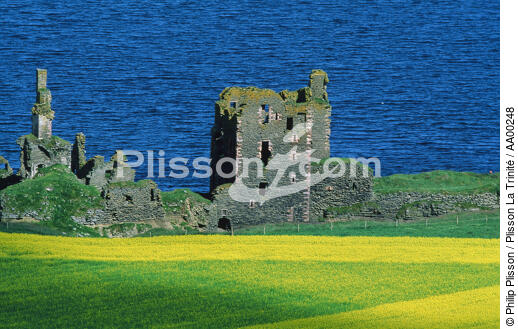 Le château en ruine de Joan O'Groats (Ecosse). - © Philip Plisson / Plisson La Trinité / AA00248 - Nos reportages photos - Beau temps