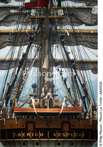 Amerigo Vespucci : trois mâts carré - © Philip Plisson / Plisson La Trinité / AA00528 - Photo Galleries - Tall ship / Sailing ship