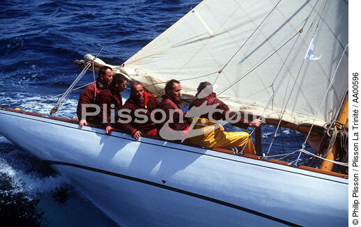 Equipage en manoeuvre sur un voilier. - © Philip Plisson / Plisson La Trinité / AA00596 - Photo Galleries - People