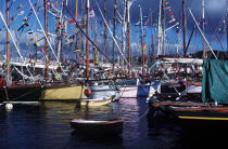 Bateaux à quai décorés de pavois. © Philip Plisson / Plisson La Trinité / AA00600 - Nos reportages photos - Yachting