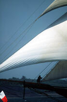 Gros plan sur les voiles de l'Etoile. © Guillaume Plisson / Plisson La Trinité / AA00654 - Photo Galleries - Sailing boat