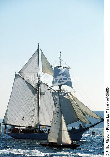 Pendant Brest 96, l'Etoile et un sloup. - © Philip Plisson / Plisson La Trinité / AA00656 - Photo Galleries - Monohull