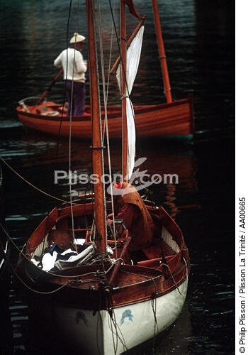 Canot à misaine. - © Philip Plisson / Plisson La Trinité / AA00665 - Photo Galleries - Mooring