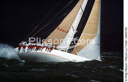 Bord de près pendant une régate. - © Philip Plisson / Plisson La Trinité / AA00705 - Photo Galleries - Storm at sea