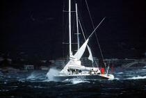 Strong gale, reduced fabric. © Philip Plisson / Plisson La Trinité / AA00710 - Photo Galleries - Storm at sea