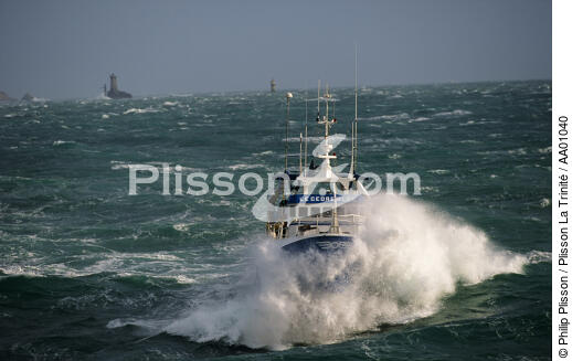 Le cèdre bleu - © Philip Plisson / Plisson La Trinité / AA01040 - Nos reportages photos - Bateau de pêche
