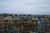 Casiers de pêche. © Philip Plisson / Plisson La Trinité / AA01054 - Nos reportages photos - Materiel de pêche