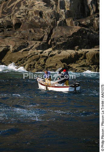 Petite pêche près d'un falaise. - © Philip Plisson / Plisson La Trinité / AA01075 - Photo Galleries - Local fishing in small boats