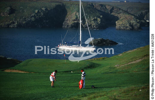 Partie de golf à Belle-île. - © Philip Plisson / Plisson La Trinité / AA01228 - Nos reportages photos - Golf
