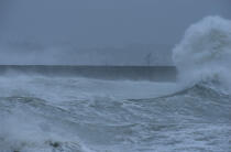 Tempête sur le port de Quiberon. © Philip Plisson / Plisson La Trinité / AA01288 - Nos reportages photos - Morbihan