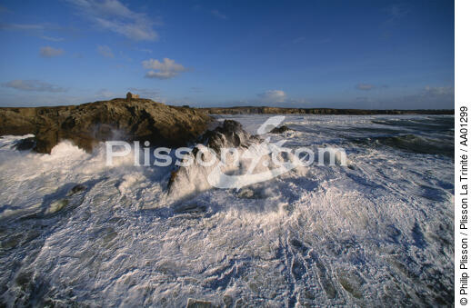 Tempête sur la Pointe de Percho. - © Philip Plisson / Plisson La Trinité / AA01299 - Nos reportages photos - Morbihan