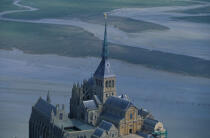 Gros plan du Mont-Saint-Michel. © Philip Plisson / Plisson La Trinité / AA01425 - Photo Galleries - Construction/Building