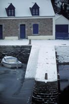 Le Bono sous la neige. © Philip Plisson / Plisson La Trinité / AA01528 - Photo Galleries - Rowing boat