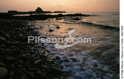 Petite plage de galets à La Trinité-sur-mer. - © Philip Plisson / Plisson La Trinité / AA01935 - Photo Galleries - Beach