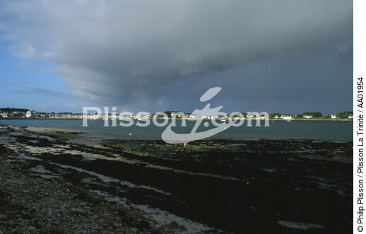 Plage à marée basse,La Trinité-sur-mer. - © Philip Plisson / Plisson La Trinité / AA01954 - Nos reportages photos - Plage
