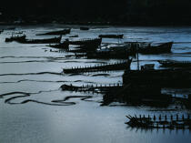 Epave dans la rivière du Blavet. © Philip Plisson / Plisson La Trinité / AA01983 - Photo Galleries - Boat graveyard