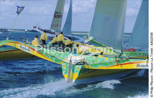 Jean Le Cam à bord de Bonduelle - © Philip Plisson / Plisson La Trinité / AA02048 - Photo Galleries - Town [17]