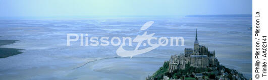 Mont-Saint-Michel à marée basse. - © Philip Plisson / Plisson La Trinité / AA02141 - Nos reportages photos - Mont-Saint-Michel