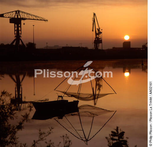 Coucher de soleil sur la Loire. - © Philip Plisson / Plisson La Trinité / AA02161 - Nos reportages photos - Carrelet
