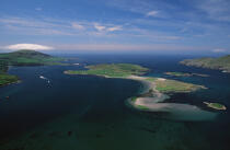 Vue aérienne de Valencia Island. © Philip Plisson / Plisson La Trinité / AA02382 - Nos reportages photos - Irlande