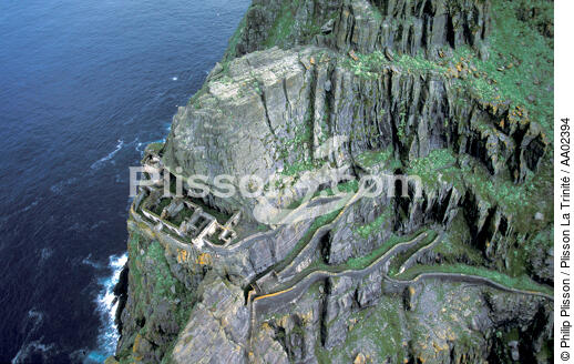 Ruine du monastère sur l'île de Skellig Michael. - © Philip Plisson / Plisson La Trinité / AA02394 - Nos reportages photos - Pays étranger
