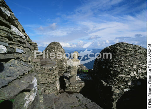Skellig Michael en Irlande. - © Philip Plisson / Plisson La Trinité / AA02405 - Nos reportages photos - Croix