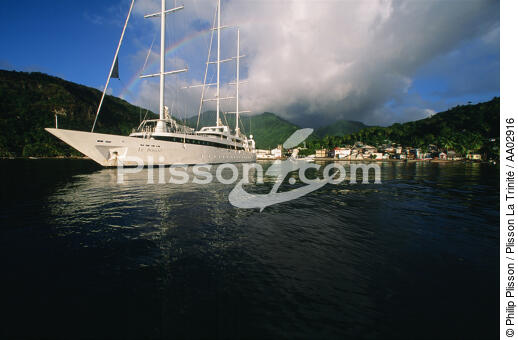 Le Ponant à Sainte-Lucie - © Philip Plisson / Plisson La Trinité / AA02916 - Nos reportages photos - Antilles [Les]