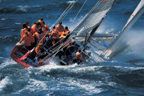 The French challenge on an upwind leg. © Philip Plisson / Plisson La Trinité / AA03054 - Photo Galleries - Boat