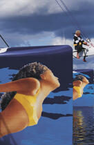Gros plan des étraves du catamaran Club Med © Guillaume Plisson / Plisson La Trinité / AA03114 - Nos reportages photos - Manoeuvre