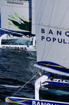 Banque Populaire et Groupama bord à bord © Guillaume Plisson / Plisson La Trinité / AA03175 - Nos reportages photos - Bord-à-bord