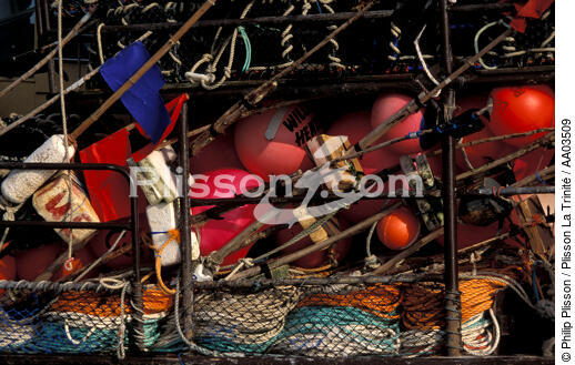Gros plan sur du materiel de pêche. - © Philip Plisson / Plisson La Trinité / AA03509 - Photo Galleries - Morlaix [The Bay of]