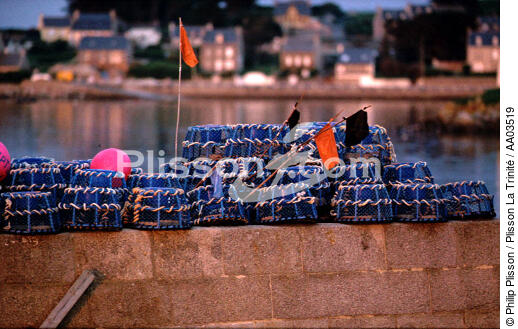 Materiel de pêche à l'île de Batz. - © Philip Plisson / Plisson La Trinité / AA03519 - Photo Galleries - Batz