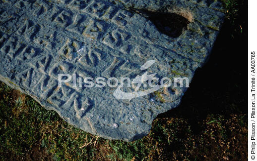 Tombe sur les Sept Iles - © Philip Plisson / Plisson La Trinité / AA03765 - Nos reportages photos - Monument religieux
