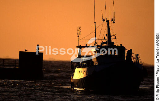 Retour de pêche au petit matin - © Philip Plisson / Plisson La Trinité / AA04031 - Nos reportages photos - Pêche côtière