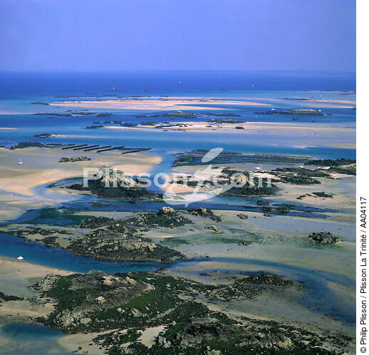 Paysaga aérien de Chausey à marée basse. - © Philip Plisson / Plisson La Trinité / AA04117 - Photo Galleries - Normandie