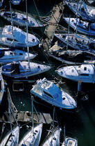 De nombreux dégats dans le port de la Rochelle après la tempête de décembre 99 © Philip Plisson / Plisson La Trinité / AA04194 - Photo Galleries - Poitou-Charentes