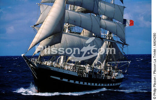 Le Belem toutes voiles dehors. - © Philip Plisson / Plisson La Trinité / AA04280 - Photo Galleries - Three-masted ship