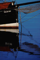 Détail d'un bateau de pêche. © Philip Plisson / Plisson La Trinité / AA04329 - Nos reportages photos - Reflet