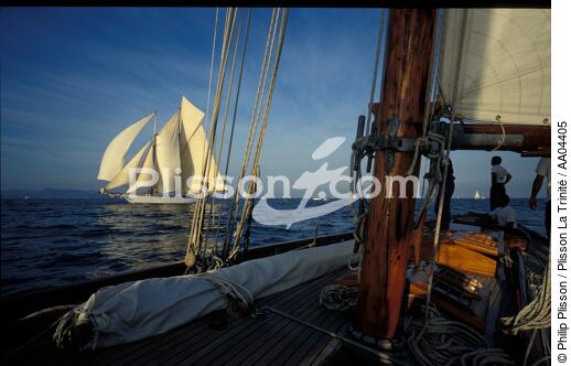 A bord de Pen-Duick I - © Philip Plisson / Plisson La Trinité / AA04405 - Photo Galleries - Yachting