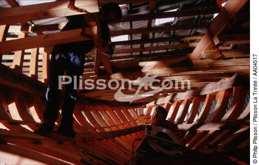 Chantier du Guip. - © Philip Plisson / Plisson La Trinité / AA04517 - Nos reportages photos - Construction navale