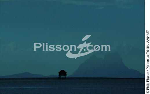 Ferme perlière dans le lagon de Bora-Bora. - © Philip Plisson / Plisson La Trinité / AA04427 - Nos reportages photos - Montagne