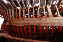 Chantier du Guip. © Philip Plisson / Plisson La Trinité / AA04605 - Photo Galleries - Naval repairs
