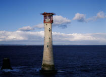 Le phare anglais Eddystone. © Philip Plisson / Plisson La Trinité / AA04705 - Nos reportages photos - Ciel bleu
