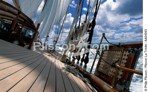 Le pont de Shenandoah. - © Philip Plisson / Plisson La Trinité / AA04943 - Photo Galleries - Tall ship / Sailing ship