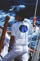 Un équipier sur Shenandoah. © Philip Plisson / Plisson La Trinité / AA04944 - Photo Galleries - Yachting
