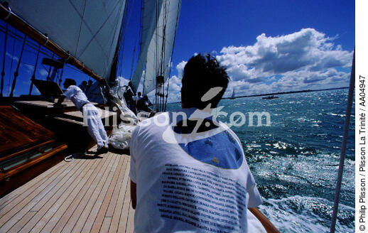 L'équipage sur le pont. - © Philip Plisson / Plisson La Trinité / AA04947 - Photo Galleries - Three masts