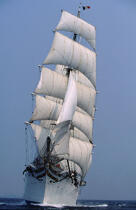 Le Statsraad Lehmkuhl : trois-mâts barque. © Philip Plisson / Plisson La Trinité / AA04984 - Photo Galleries - Three masts